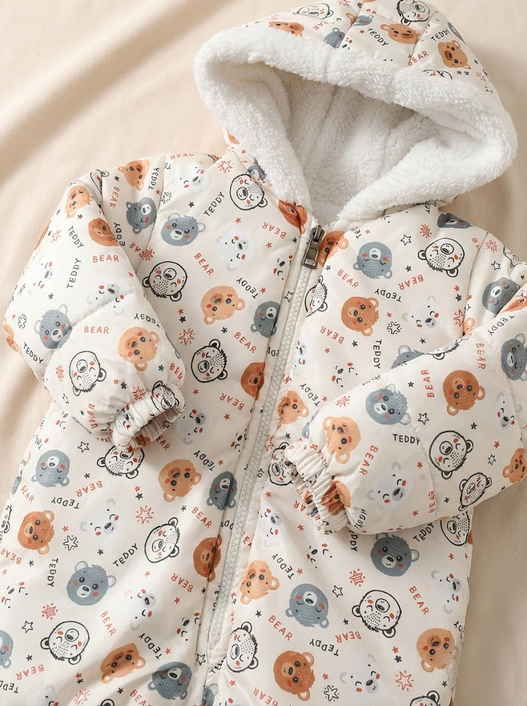 Premium Fleece-Lined Winter Baby Romper
