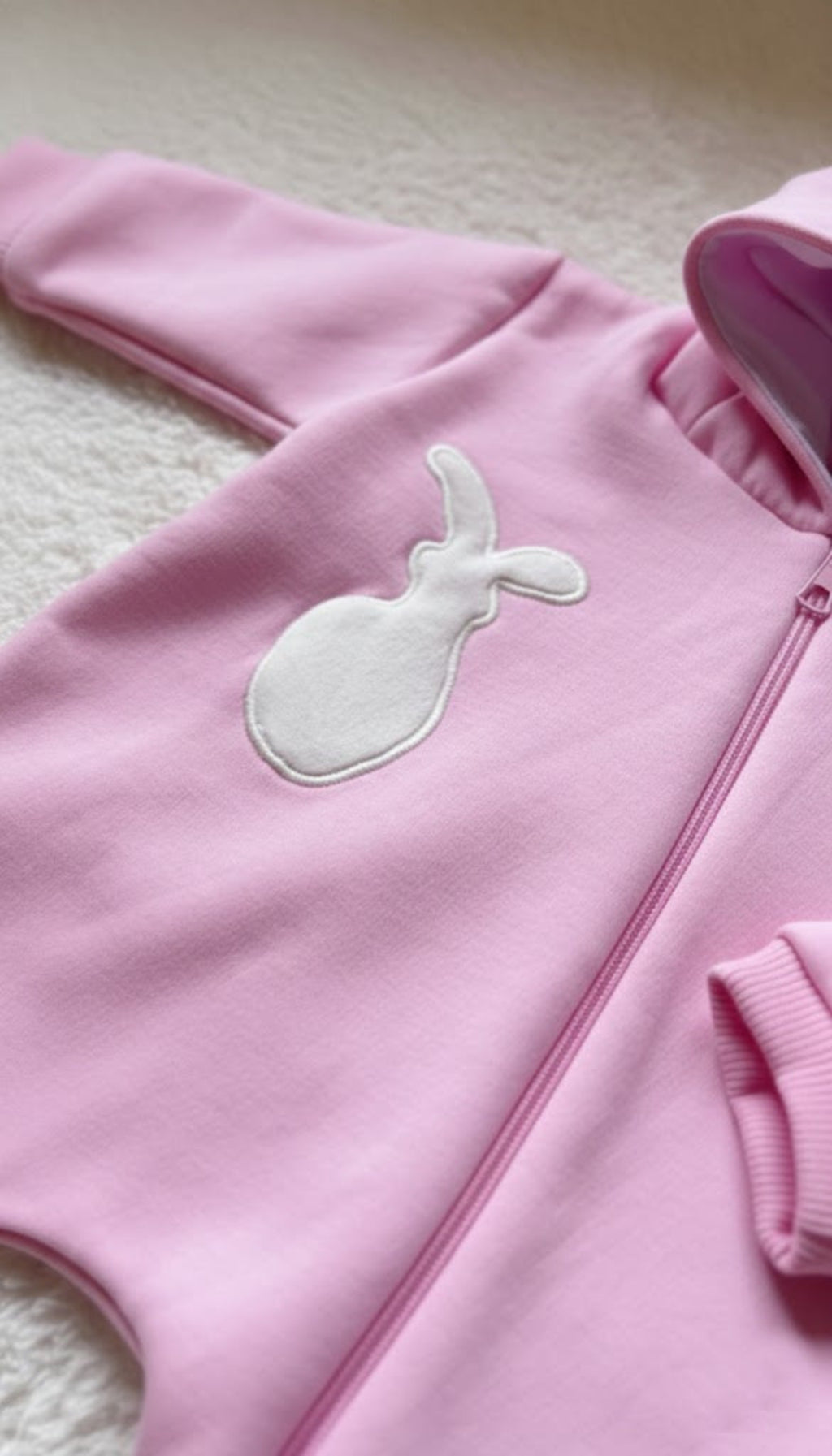 Pink Bunny Hooded Romper